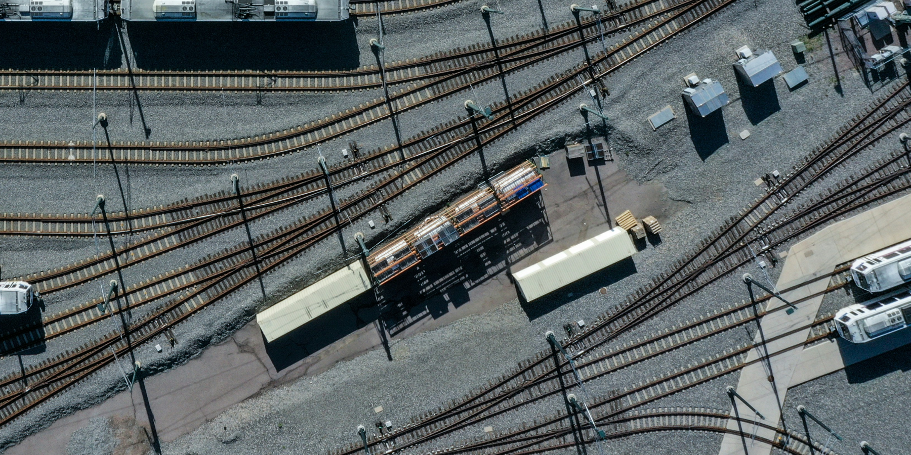 Güterbahnhof aus der Vogelperspektive